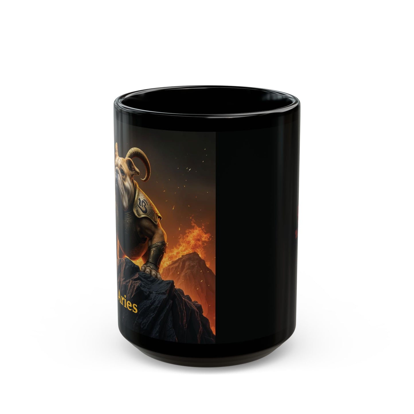 "Aries Warrior Bulldog" Black Mug (11oz & 15oz)