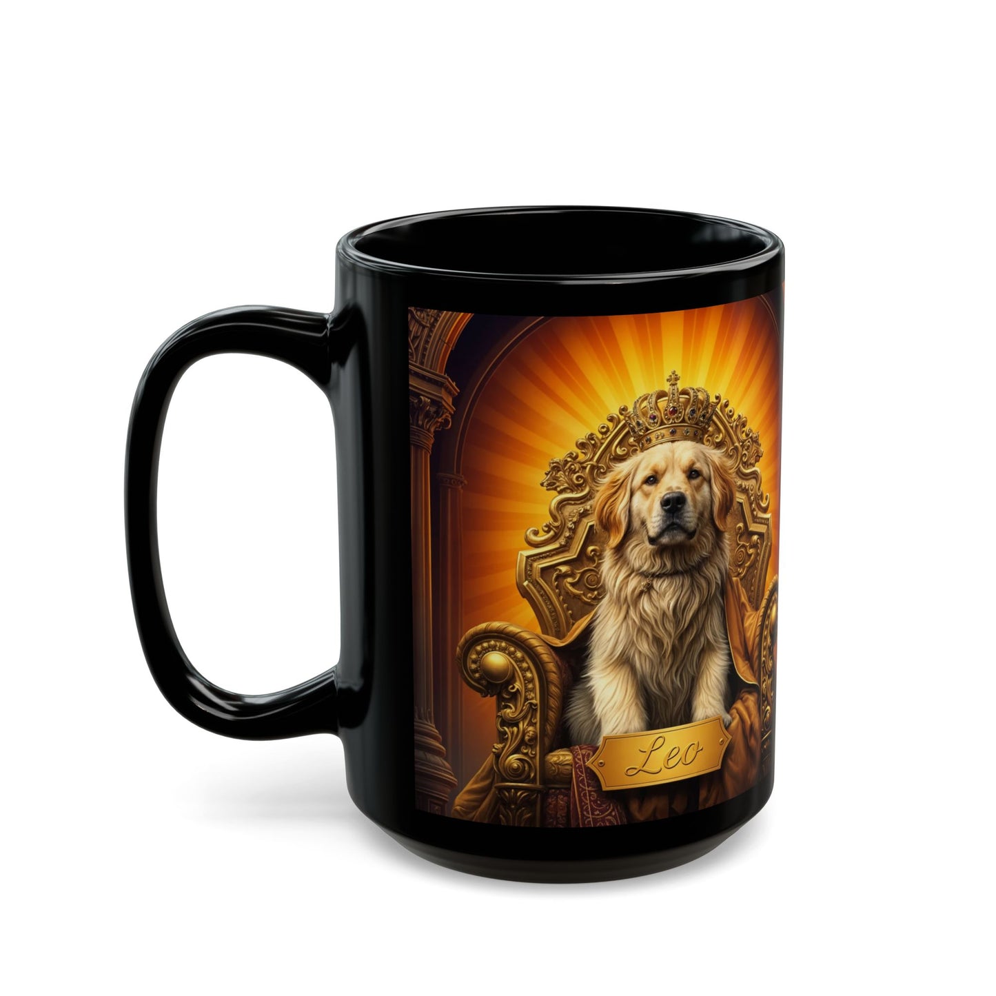 "Leo Golden Retriever" Black Mug (11oz, 15oz)