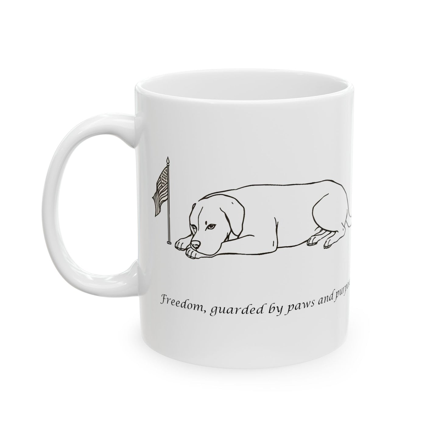 “Freedom, Guarded By Paws And Purpose” Mug (11oz, 15oz)