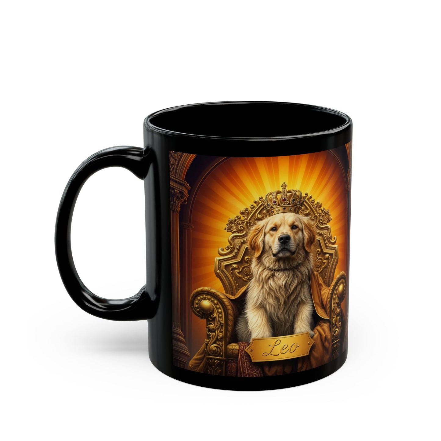 "Leo Golden Retriever" Black Mug (11oz, 15oz)