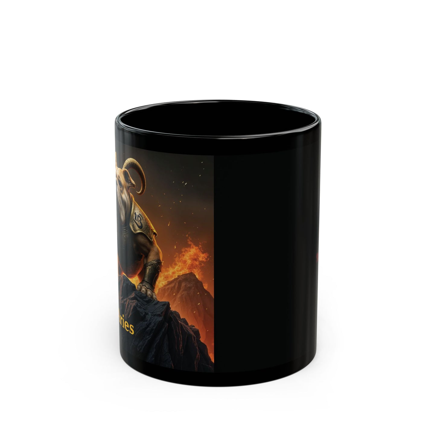 "Aries Warrior Bulldog" Black Mug (11oz & 15oz)
