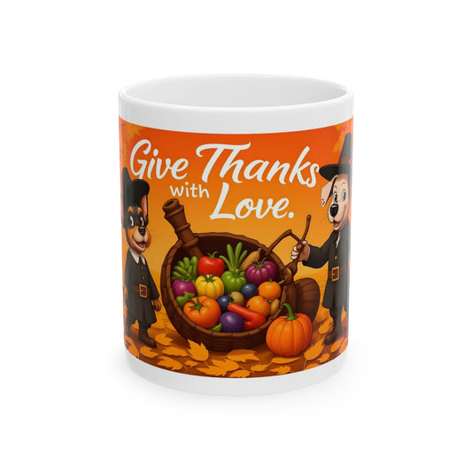 "Give Thanks With Love" Mug (11oz, 15oz)