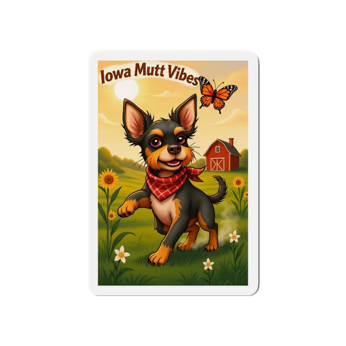 "Iowa Mutt Vibes" Magnet