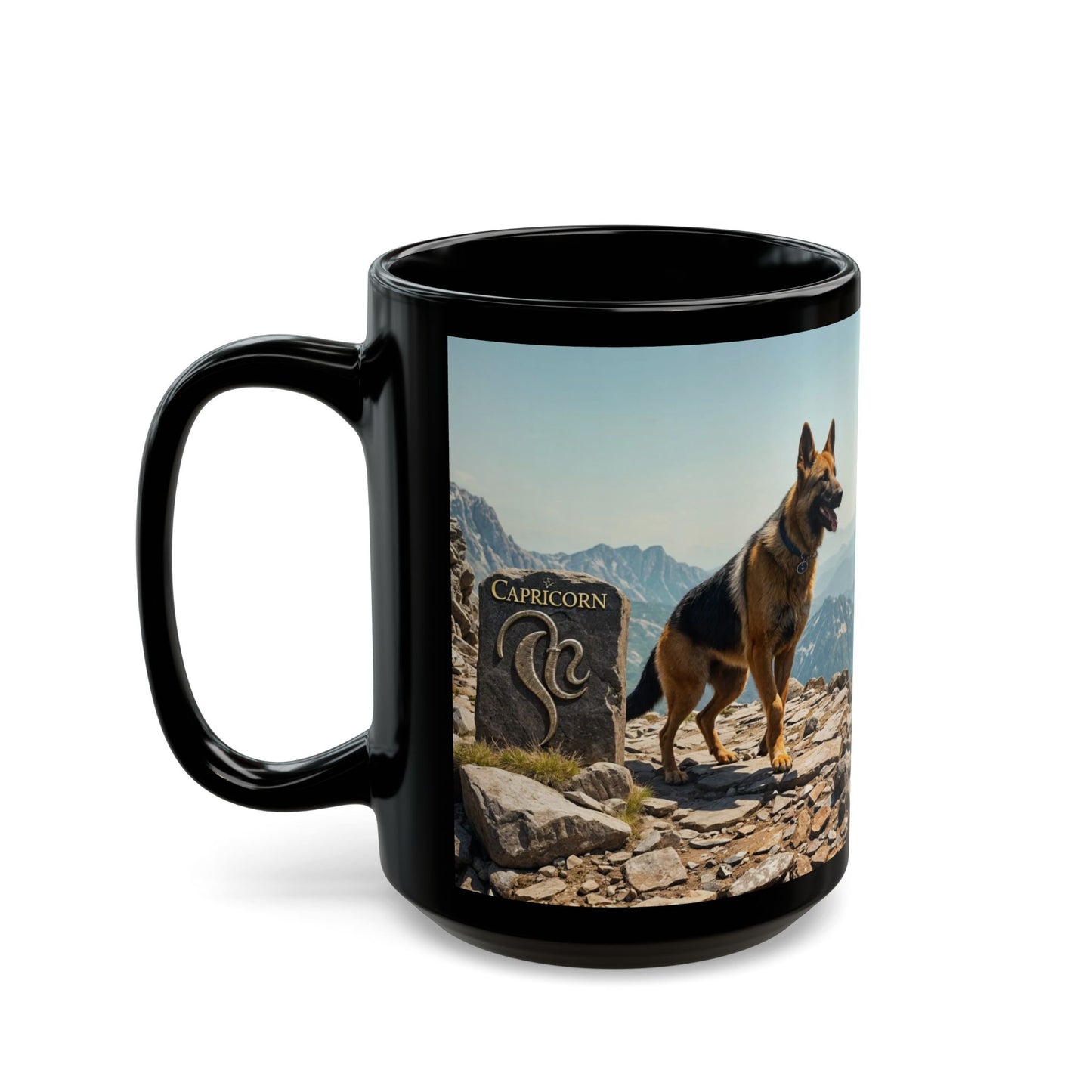 "Capricorn German Shepherd" Black Mug (11oz, 15oz)