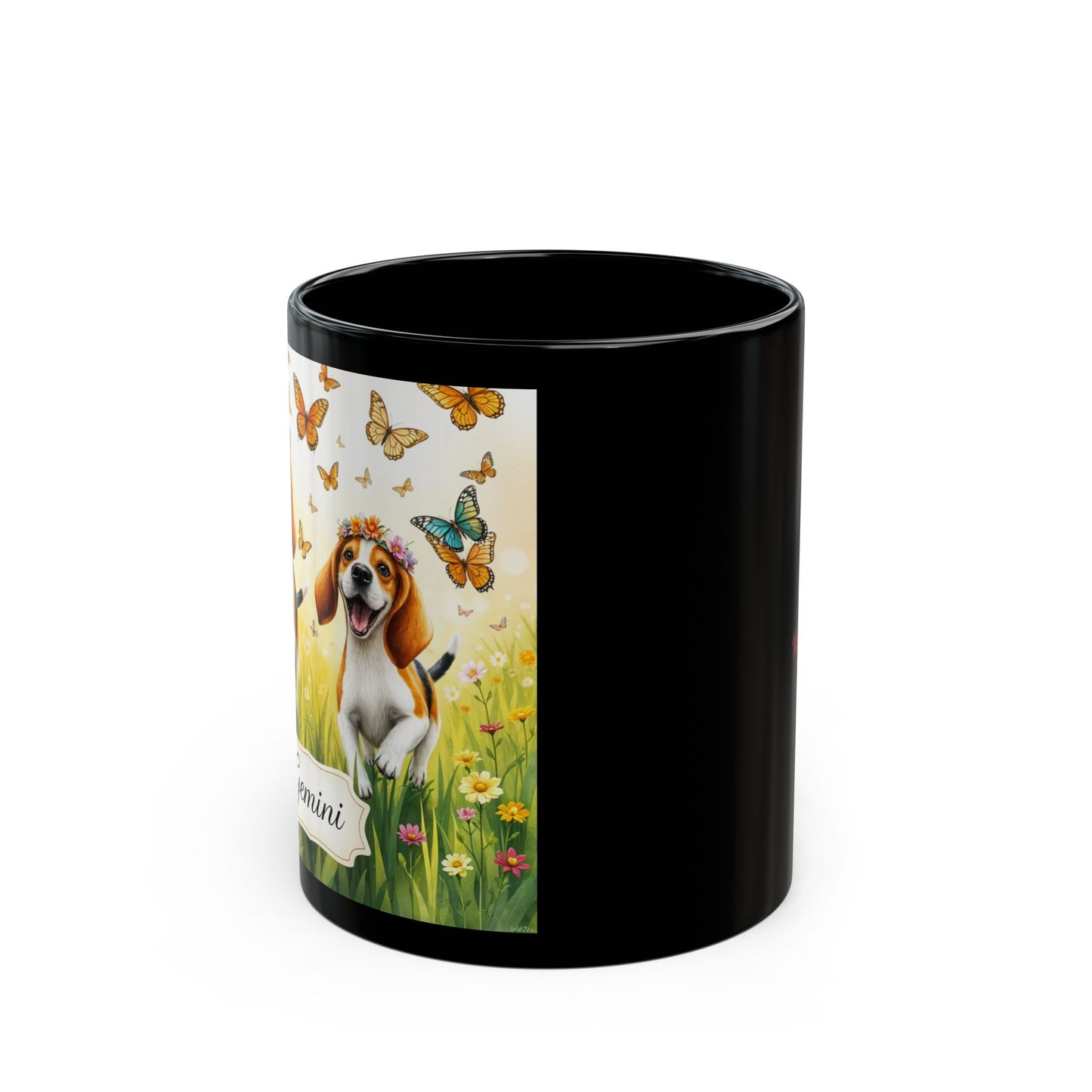 "Gemini Twin Beagles" Black Mug (11oz, 15oz)