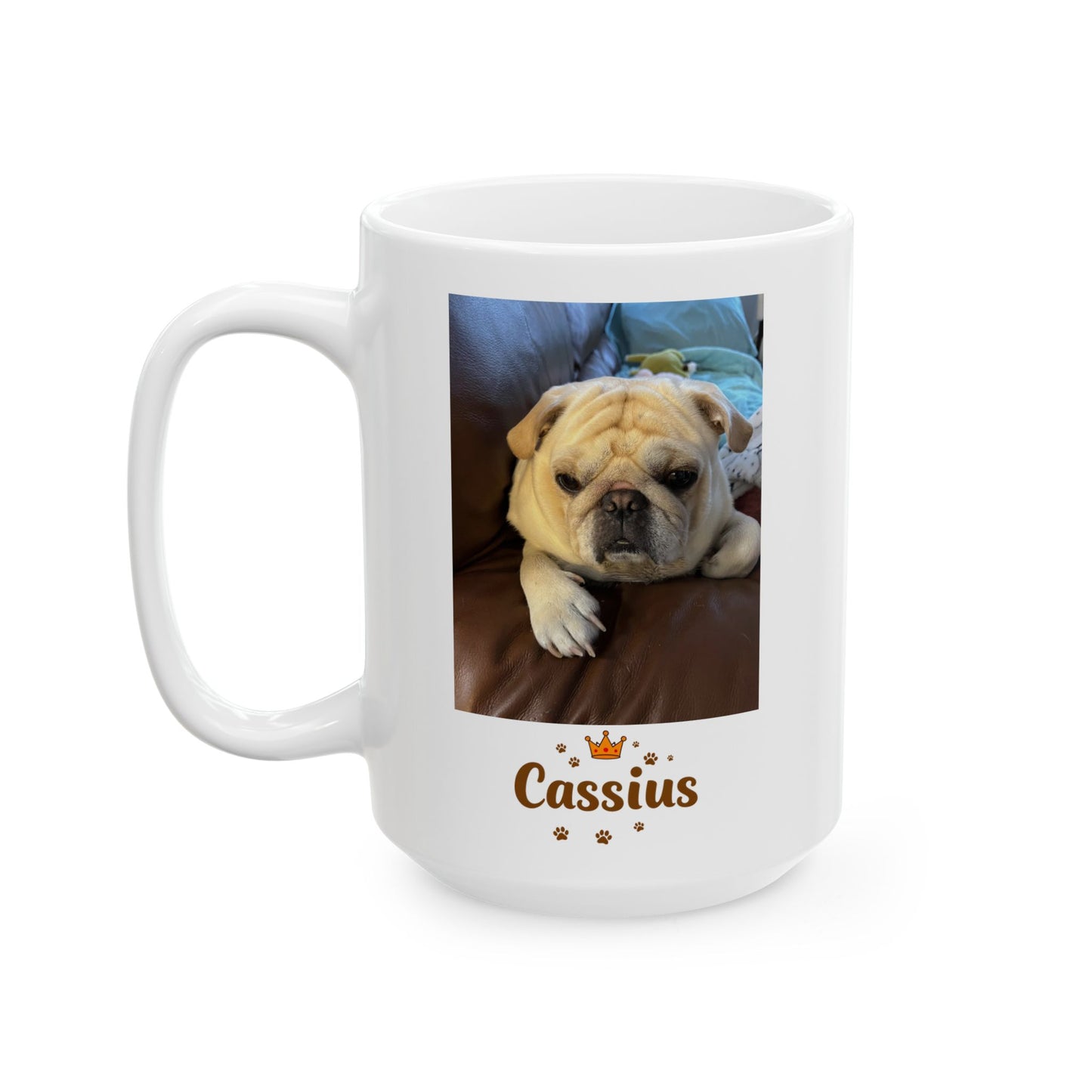 "Cassius the Pug" Custom Mug (11oz, 15oz)