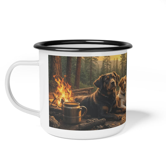 "Paws and Percolators" Enamel Camp Cup (12oz)
