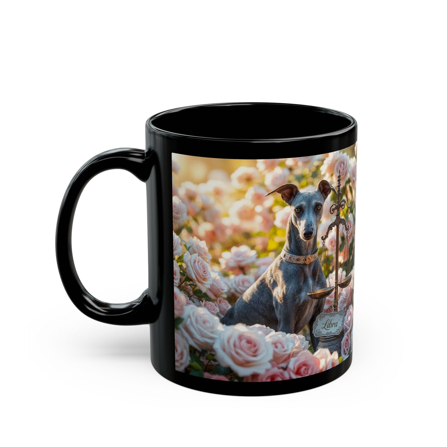 "Libra Greyhound" Black Mug (11oz, 15oz)