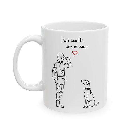 "Two Hearts One Mission" Mug, (11oz, 15oz)