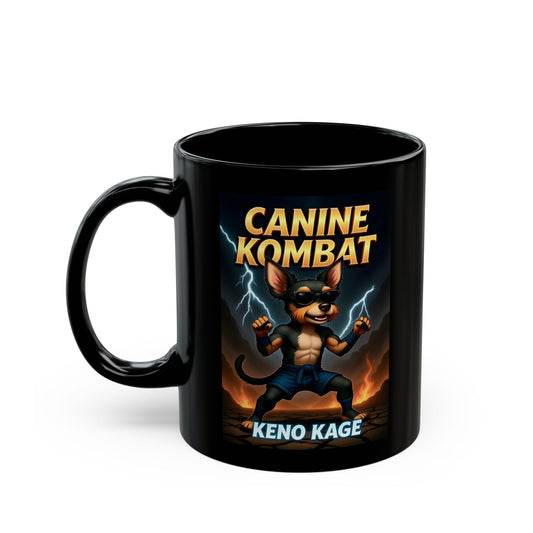 "Canine Kombat - Keno Kage" Black Mug (11oz, 15oz)