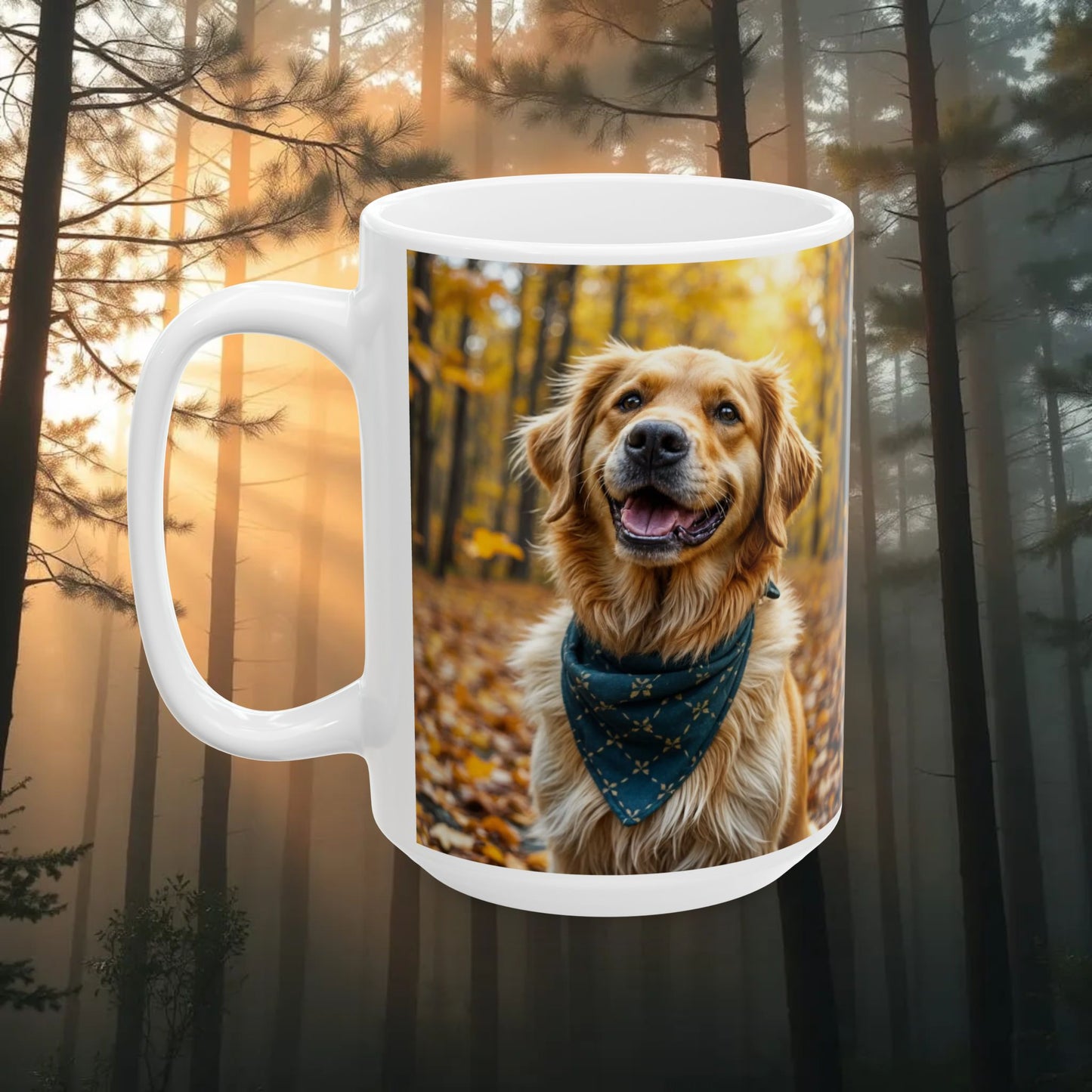 "Golden Retriever Autumn" Mug (11oz, 15oz)