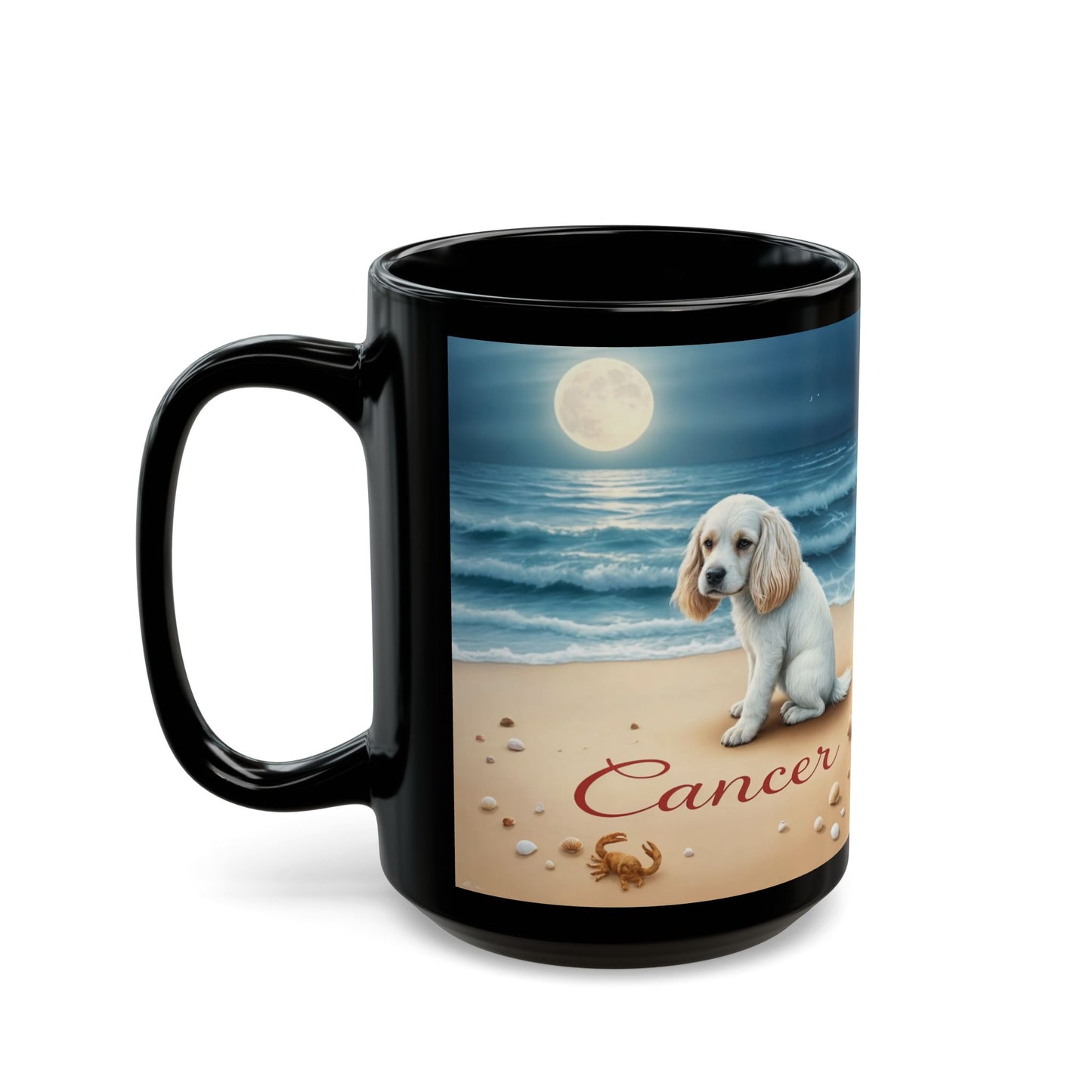 "Cancer Nurturing Cocker Spaniel" Black Mug (11oz & 15oz)