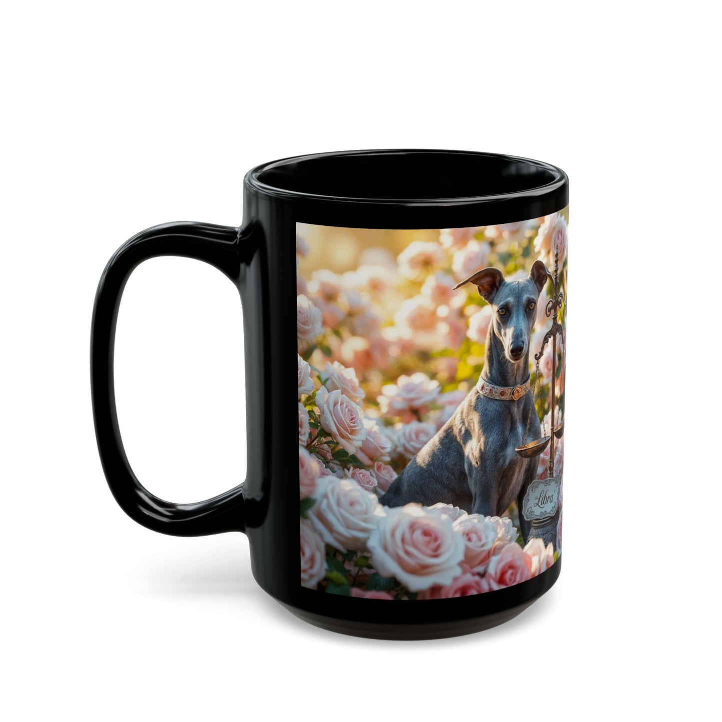 "Libra Greyhound" Black Mug (11oz, 15oz)