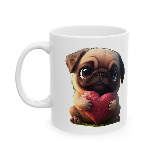 Love Pug Ceramic Mug 11oz