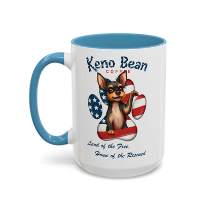 "Land Of The Free Keno Bean Coffee" Mug (11, 15oz)