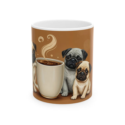 "Puppy Pug Pals & Coffee Tails" Mug (11oz, 15oz)