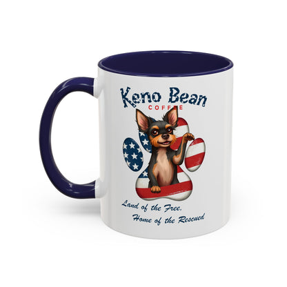 "Land Of The Free Keno Bean Coffee" Mug (11, 15oz)