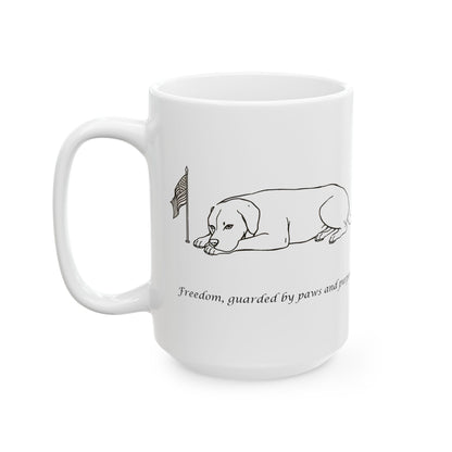 “Freedom, Guarded By Paws And Purpose” Mug (11oz, 15oz)
