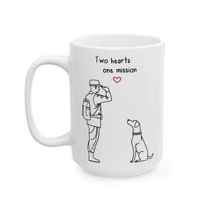"Two Hearts One Mission" Mug, (11oz, 15oz)