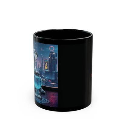 "Aquarius Dalmatian Water-Bearer" Black Mug (11oz & 15oz)
