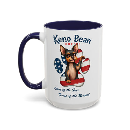 "Land Of The Free Keno Bean Coffee" Mug (11, 15oz)