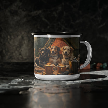 "Paws and Percolators" Enamel Camp Cup (12oz)