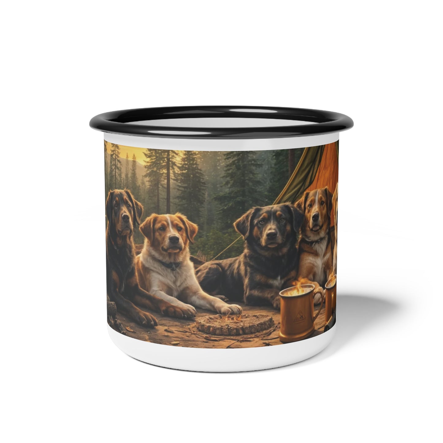 "Paws and Percolators" Enamel Camp Cup (12oz)