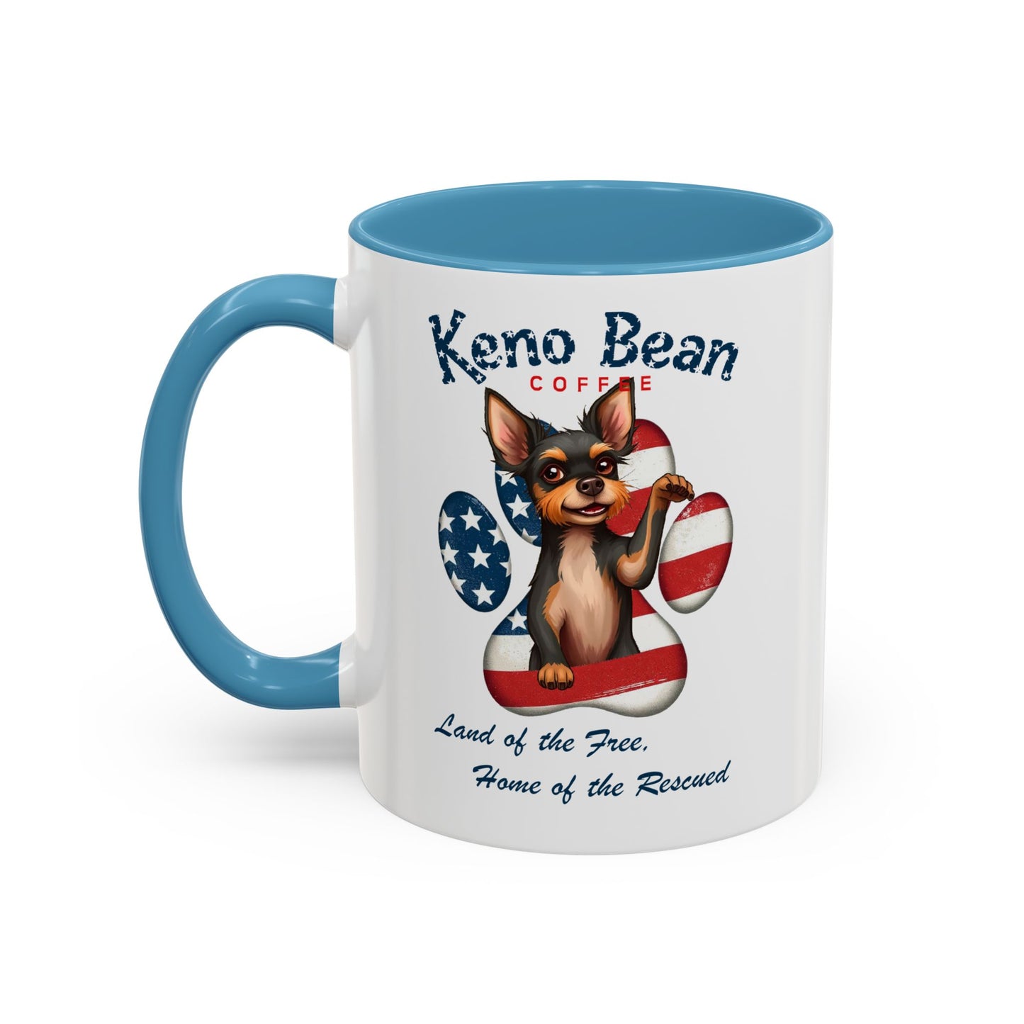 "Land Of The Free Keno Bean Coffee" Mug (11, 15oz)