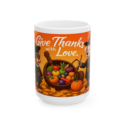 "Give Thanks With Love" Mug (11oz, 15oz)