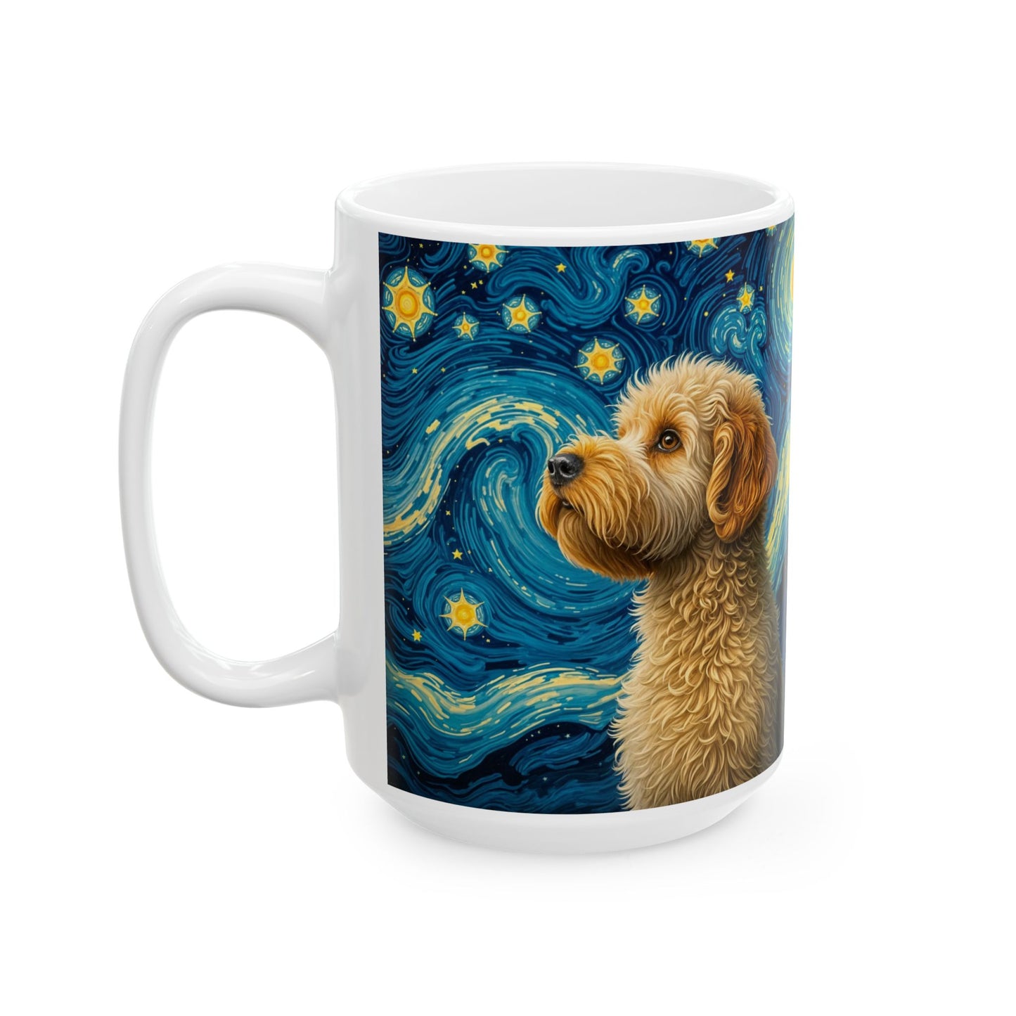 Golden Doodle Starry Night Ceramic Mug, (11oz, 15oz)