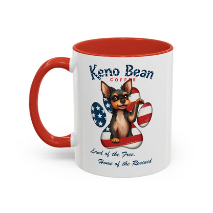 "Land Of The Free Keno Bean Coffee" Mug (11, 15oz)