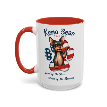 "Land Of The Free Keno Bean Coffee" Mug (11, 15oz)