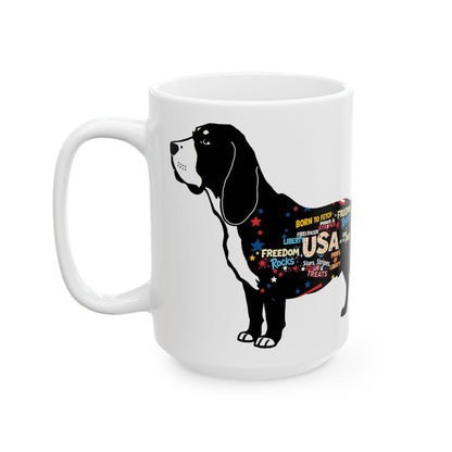 "USA Basset Hound" Mug (11oz, 15oz)